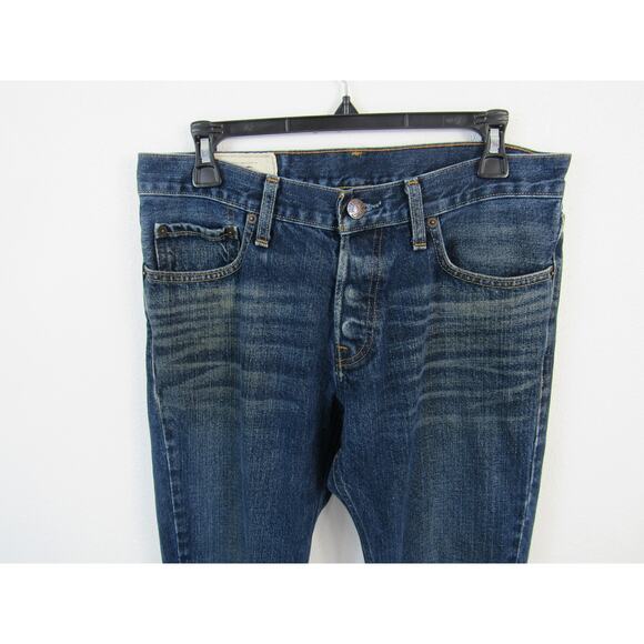Hollister 32X34 Skinny Jeans Mens Dark Blue Denim Stretch Denim Button Fly - Picture 3 of 8